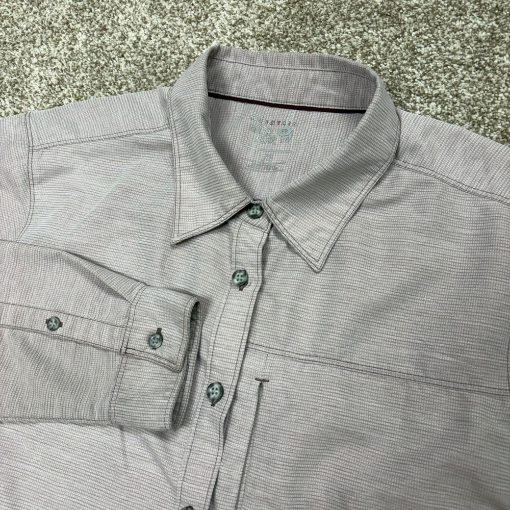 Mountain Hardwear Canyon Pro Long Sleeve Shirt Womens Large Purple Gray Gorpcore
